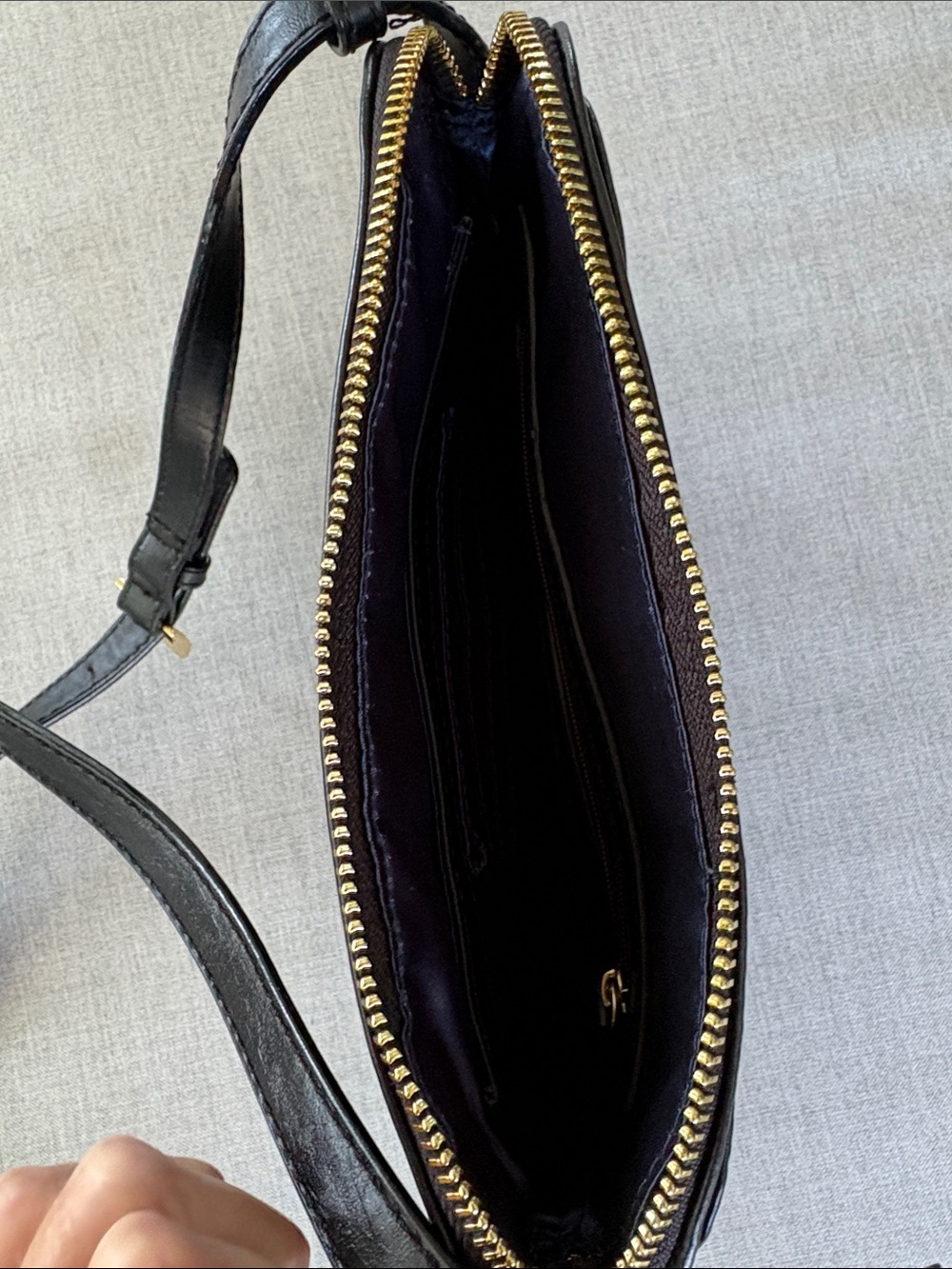 Tignanello Black Leather Celestial Star Moon Crossbody Bag - Picture 6 of 12